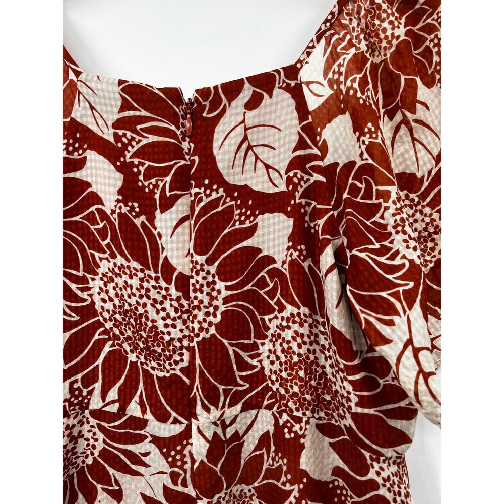 Madewell‎ Womens Silk Tie Front Mini Dress Sunflower Season Multicolor Size 0 - Picture 7 of 9
